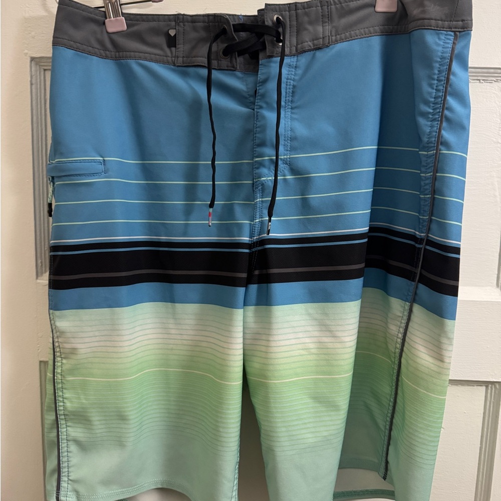 Quiksilver Blue and Green Board Shorts Swimwear